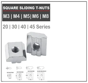 50x T-nut M6 Sliding Tee Nut Aluminium Extrusion 20 Series