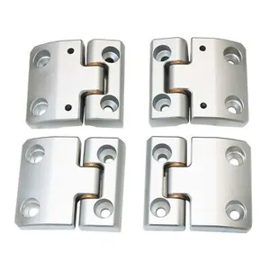 SILVER ALUMINIUM EXTERIOR FRONT DOOR HINGE SET FIT LAND ROVER DEFENDER 90 110
