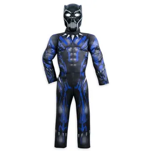 Black Panther - Costume with light effect for children Age 9-10
