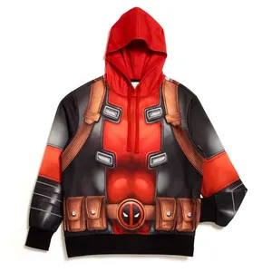 Deadpool Costume Hooded Sweatshirt For Adults, Deadpool & Wolverine - XS