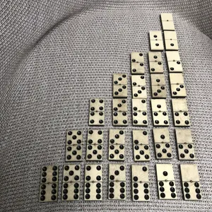 VERY Rare Antique Bone and Ebony Domino Dominoes 28 Set Circa 1850
