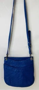 Karoo Classics Mod Blue ‘Margaret’ Ostrich Leather Women’s Crossbody Bag