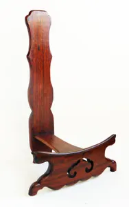 Large Arts & Crafts Vintage Antique Chinese Display Mahogany Wood Plate Stand