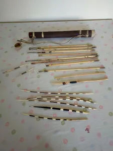 Vintage African Tribal Tree-bark & Rawhide Quiver and Arrows -   Bushmen