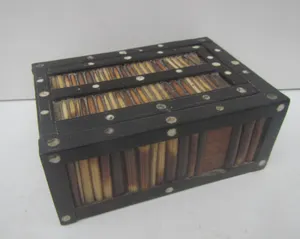 Old Antique Porcupine Quill Wooden Box