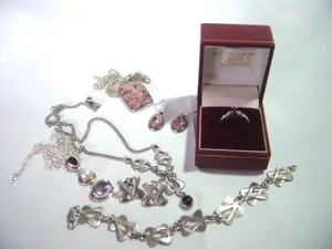 vintage Solid Silver job lot beautiful colletion jewellery-ruby ring-gem stones