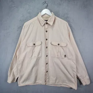 Patagonia Shirt Mens Large Cream Hemp Long Sleeved Button Up Vintage
