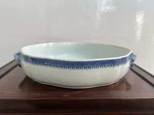 18th Century Chinese Antique Blue & White Porcelain Service Plate Qianlong Era