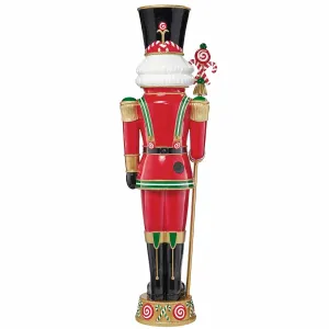 8ft Pre-lit Resin Candy Cane Nutcracker with 42 color LED and Music brand new