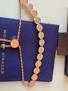 Monica Vinader Rose Gold .087ct Diamond Friendship Bracelet New w/ Imperfect