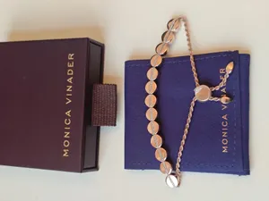 Monica Vinader Rose Gold .087ct Diamond Friendship Bracelet New w/ Imperfect