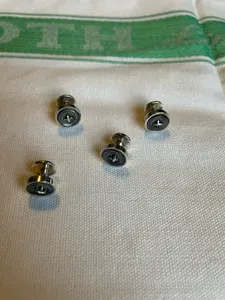 4 x Turnbull & Asser Grey Mother of Pearl and Sterling Silver Dress Shirt Studs