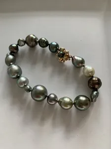 Kamoka Tahitian Pearl Harvest Bracelet 14k Gold Clasp Genuine Fine Jewelry