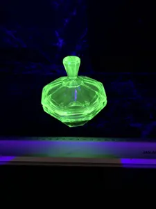 Art Deco Uranium Glass 5 Piece Dressing Table Set Vintage Used