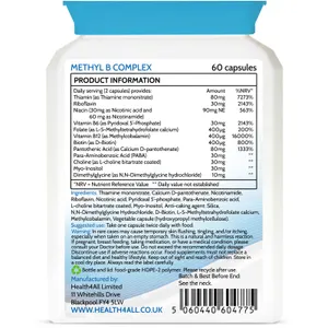 6x Health4All Methyl B Complex Capsules w/Methylfolate P5P STRESS ENERGY New