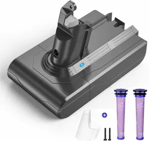 New 6000mAh V6 Replacement Battery for Dyson V6 Vacuum + 2 Filters & Screws