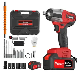 NEW Feytory 2000Nm Cordless Impact Wrench Drill Driver Car Nut Gun Set w/Battery