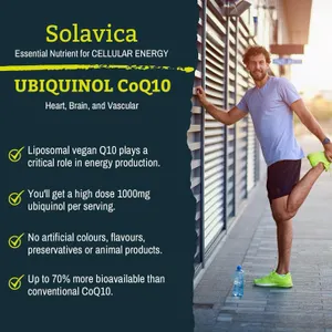 Solavica Liposomal Ubiquinol Vegan CoQ10 1000mg 60 Softgels New