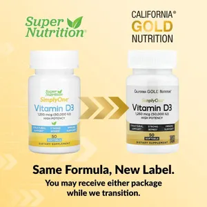 Super Nutrition SimplyOne Vitamin D3 50000 IU 50 Softgels Cholecalciferol NEW