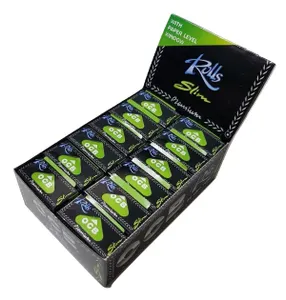 OCB Black Slim Rolls Rips Premium Thin Smoking Rolling Papers Skins 24 Box