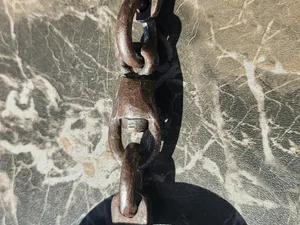 Vintage British Police Handcuffs with Key - Old Antique Metal Cuffs Used