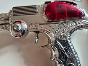 ORIGINAL BCM Space Outlaw Atomic Ray Gun Chrome 1960s Vintage Toy