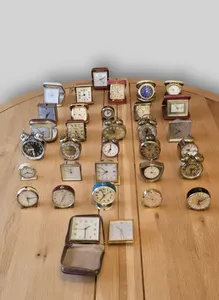 Job Lot 33x Mechanical Alarm Clocks Spares Or Repair Inc. Swiza Europa etc.