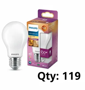 119x Philips LED A60 Frosted LightBulb WarmGlow Dimmable [E27 Edison Screw]