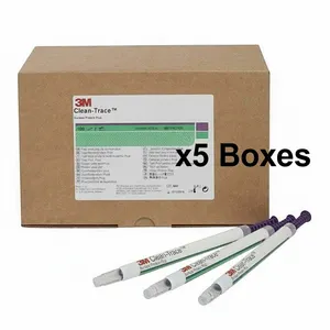 NEW 3M Clean-Trace Surface Protein Plus 5 Boxes (500 Swabs) + Hygiena Cal Stick
