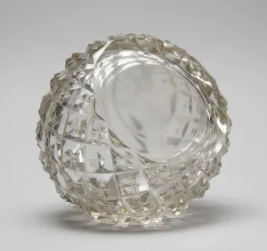 Antique Vaseline Pearline Glass Vase Cut Detail Lime Green Top Ground Base Used