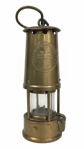Vintage Heavy Brass Miners Lamp ECCLES Type 6 M&O Safety Lamps Approval No B/28