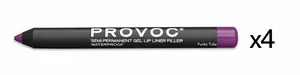 4x Provoc Semi-Permanent Waterproof Gel Lip Liner Filler - 205 Funky Tulip