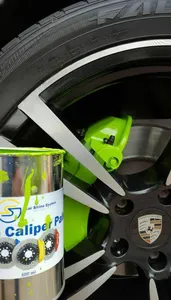 Car Shine System LIME GREEN Brake Caliper Engine Paint Heat Resist 500ml+Brush