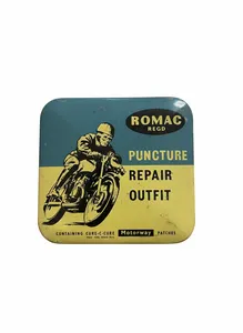 Vintage Romac Motorcycle Puncture Repair Outfit Tin - Used Collectable