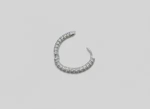 2.64 Carat Simulated Diamond Round Cut Hoop Earrings 925 Platinum Plated