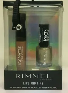 2x RIMMEL STAY MATTE BE MY BABY LIP COLOUR 700/SUPER NAIL POLISH GOLD 60 SECOND