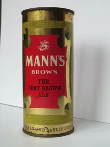Vintage Mann's Brown Ale Steel Beer Can Mann Crossman & Paulin