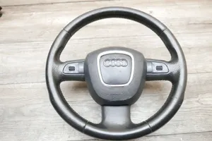 2008 AUDI A4 B7 BLACK LEATHER MULTI FUNCTION STEERING WHEEL WITH BAG