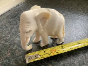 Small Antique Carved Bovine Bone Elephant